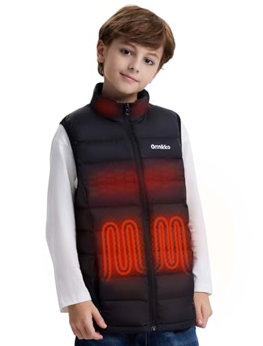 Image of Kids Heated Vest with Battery Pack - 7.4V Rechargeable Lightweight Heated Vest, Boys Girls Electric Heated Coat