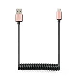 Color: Oro, oro rosa, plata 1m/3ft resorte espiral Micro USB carga datos Sync Cable para Samsung tel¨¦fonos Android