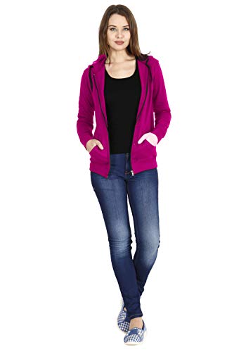 Image of Ideation Women's Cotton Full Zipper Sweatshirt Hoodies with Kangaroo Pocket