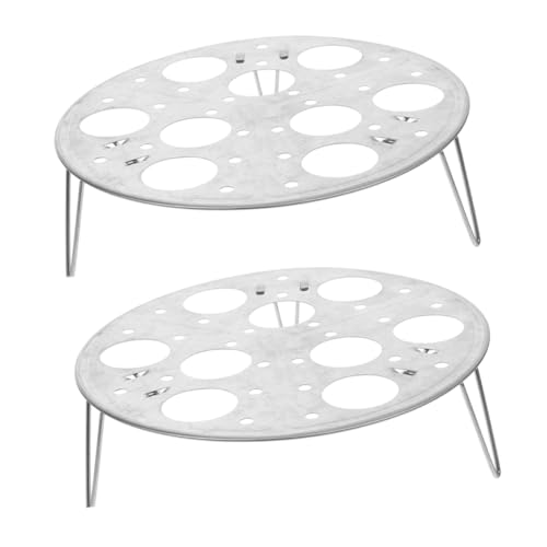 Garneck 2 Piezas Soporte de Vapor para Huevos Inoxidable de Diseño Redondo Compatible con Lavavajillas para Cocción y Cocción Diaria