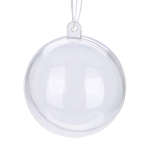 Uxsiya 20Pcs Bola de plástico Transparente Bola de plástico vacía rellenable para árbol de Navidad y decoración de Fiesta(5CM)