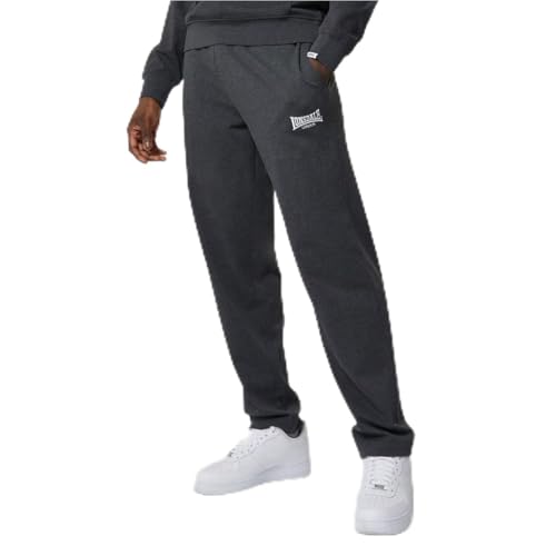 Image of Lonsdale Mens Lightweight Joggers Pants Bottoms Charcoal Marl 3XL
