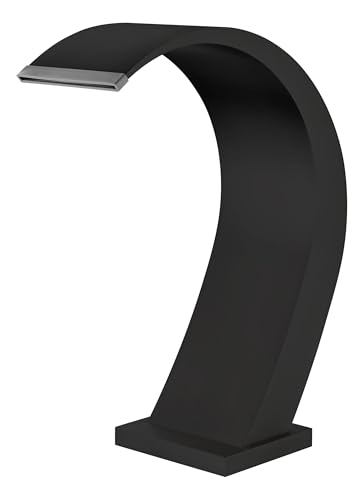 Mice - Cascada de Piscina/Griferia Exterior/Ducha de Cascada para Circuito SPA/Diseño Curvado de Moda para Interiores y Exteriores de Acero INOX S316 (Negro Mate)