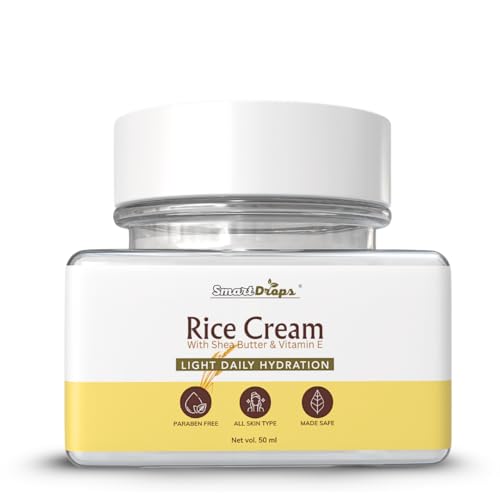 Image of Rice Face Cream with Shea Butter and Vitamin E Light Daily Hydration Skin Care Cream, Daily Glow Light Moisturizing Cream - 50 g (Pack 1)