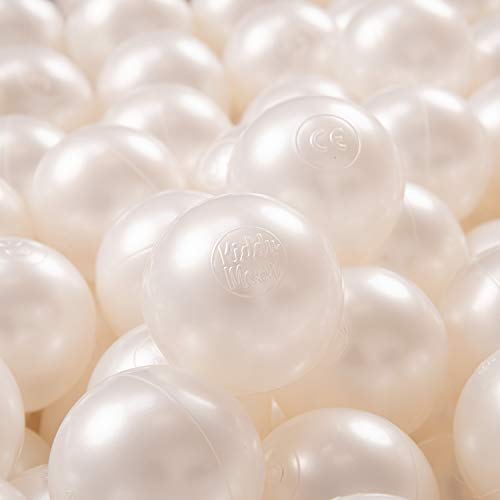 KiddyMoon 200 ∅ 7Cm Balles Colorées Plastique pour Piscine Enfant Bébé Fabriqué en EU, Perle