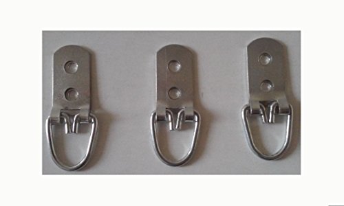 Image of Picture Hanging Hooks Heavy Duty Sturdy Metal Semi-Oval Hook 2 Screw Holes Holds Up To 50 lb. Screws Not Included Sold in Units of 3