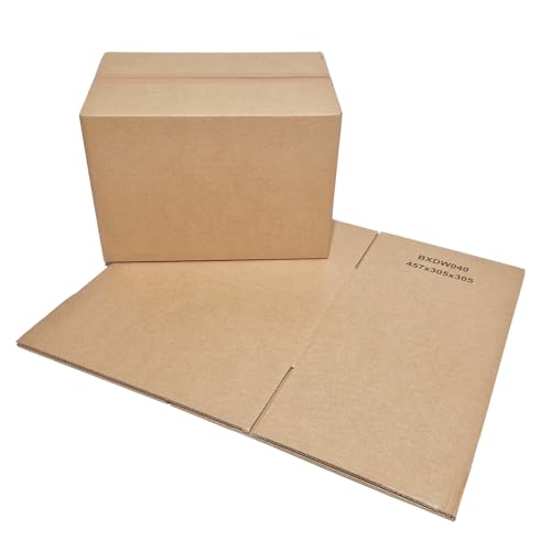 W.E. Roberts Strong Double Wall Cardboard Boxes (Pack of 15) - Boxes for posting, Boxes for moving house, Packing boxes, Postal Shipping Boxes (457mm x 305mm x 305mm (18 x 12 x 12))