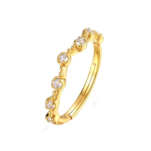Bague fine femme réglable KnSam, l'éclat de l'argent 925 serti de cristal