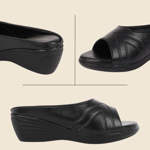 Image of TRASE Wedges for Women | Stylish Sandals for Woman | 2 Inch Wedge Heel Footwear | Ladies Office Wear