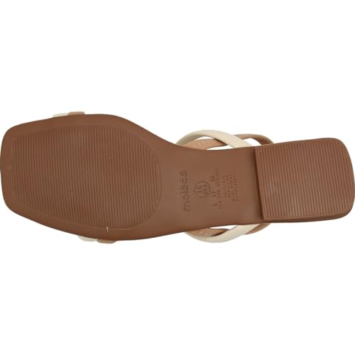 Sandália Feminina Moleca Rasteira Tiras Nude 37