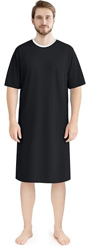 Utopia Care Men's Hospital Gown Soft and Comfortable Patient Gown X-Large-3X-Large Black