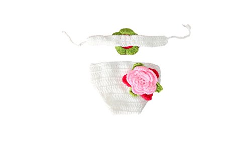 Matissa Bebé recién Nacido Accesorios de Traje de fotografía de Punto de Ganchillo (Flor de bebé)