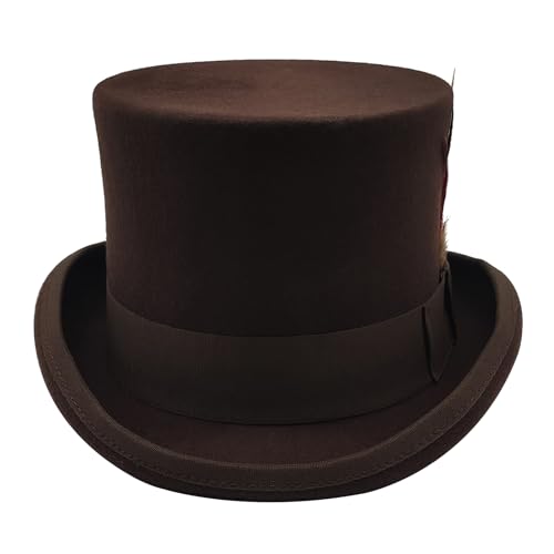Image of Wool Top Hat for Men Women Topper Hat Mens Tall Tophat Christmas Costume