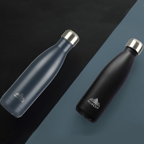 Image of Mont-Clair Stainless Steel Water Bottle, Vacuum insulated - BPA Free, 12h Hot & 24h Cold Drinks, Metal Water Bottle 25 oz Leakproof, Ideal for Adult, Kids, Running - Dark Blue