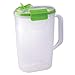 SnapLock by Progressive Juice Pitchers 2.0 Liter Container - Green, SNL-1016G Easy-To-Open, Leak-Proof Silicone Seal, Snap-Off Lid, Stackable, BPA FREE