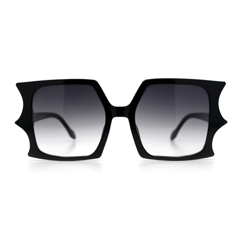 SA106 Womens Bat Wing Oversized Rectangular Plastic Fashion Sunglasses4