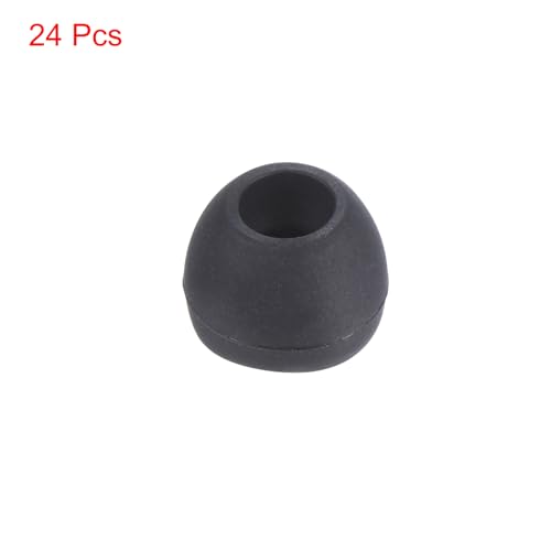 uxcell イヤホン用の交換用シリコンイヤーチップ 黒 24個入り