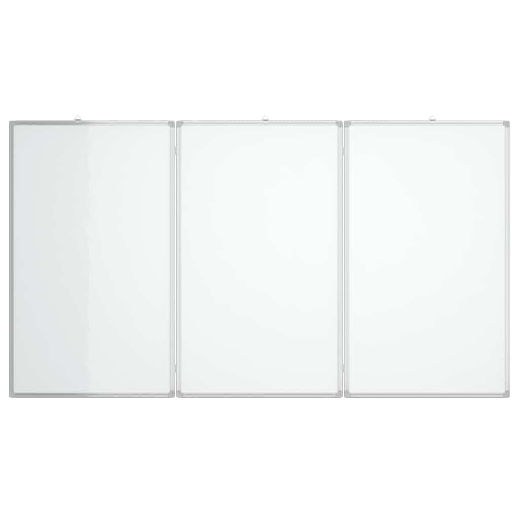 Magnetyczna tablica suchościeralna, składana, 120 x 80 x 1,7 cm, tablica do pisania z aluminiową ramą, 3 panele do biura i domu