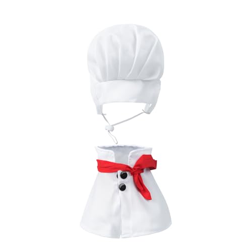 Disfraz chef ajustable para perros talla L blanco miniatura 4