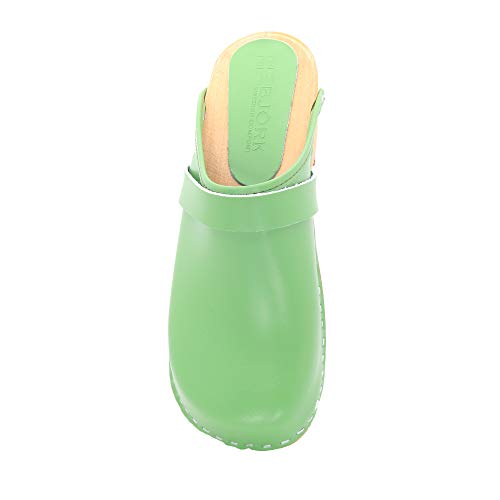 Image of Bjork Maja Wood Open Back Leather Clogs