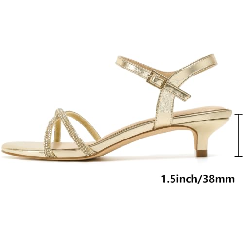 Image of Mostrin Strappy Heels for Women Ankle Strap Heels Women's Heeled Sandals for Party Prom Wedding