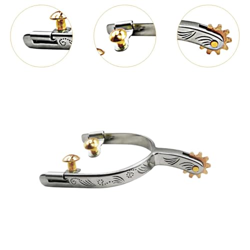 Accessoire équestre éperons cheval western acier inoxydable avec roue - 2
