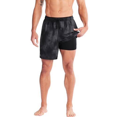 Image of Under Armour Men's Compression Lined Volley Swim Trunks, UPF 50+ Sun Protection, Drawstring Closure & Elastic Waistband