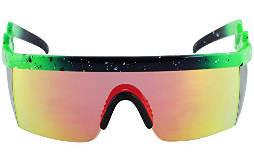 FLAWLESS EYEWEAR Semi Rimless Goggle Style Retro Rainbow Mirrored Lens ZigZag Sunglasses2
