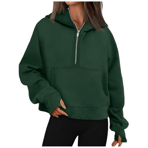 Veste zippée ample pour femme couleur unie à manches longues confortable
