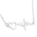 Sterling Silver 16" + 2" Extension Heart with Heartbeat Necklace