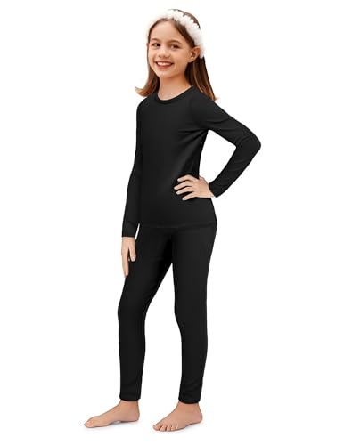 Arshiner Thermal Underwear for Kids Long Johns Girls Base Layer Top and Bottom Set