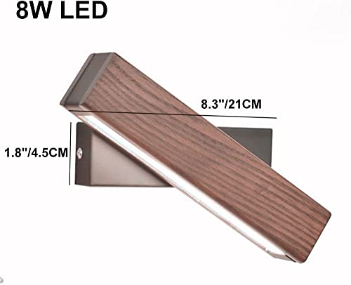 Applique murale en bois de noyer rotative avec éclairage LED à intensité variable - 7