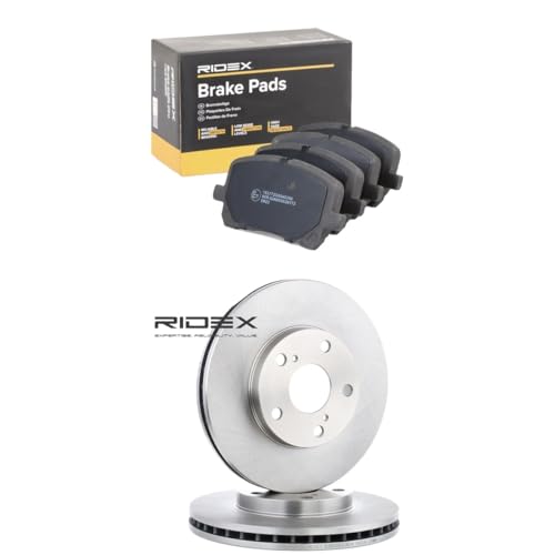 RIDEX Kit de discos de freno y pastillas 3405B2744 Eje delantero sin tornillos ventilación interna