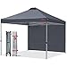 Produktbild MasterCanopy 3 x 3 m Pop up Pavillon Faltpavillon Festzelt Partyzelt mit 1 Seitenwand/Seitenteil, Wasserdicht Windfest Stabil, für Markt, Garten, Hof, Dunkelgrau