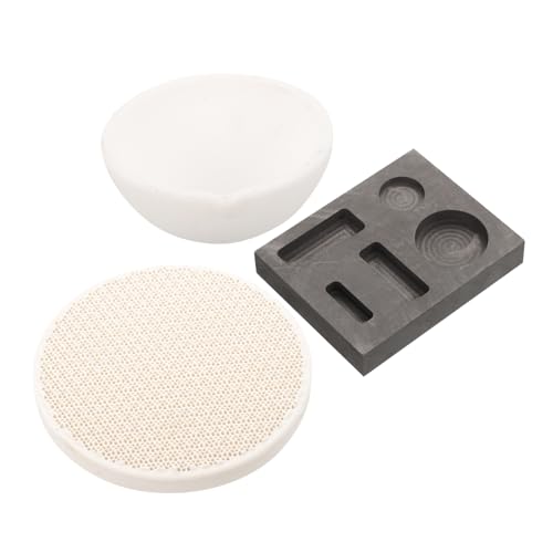 VILLCASE 1 Set Set Graphite Crucibles Set for Melting Casting Metal Pot for Gold Silver Ingot Mold Kit for Laboratory Science Education Use