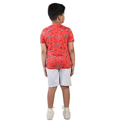 Image of Clothe Funn Boys Printed Cotton Half Sleeves T-Shirt & Shorts Set