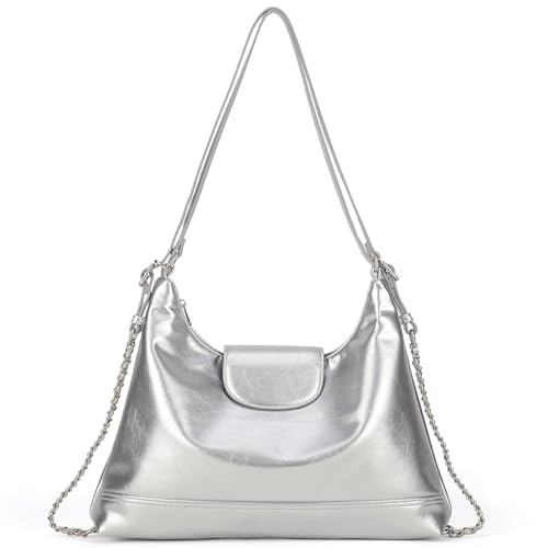 Bolso hobo para mujer convertible en mochila con cierre magnético y cremallera, correa ajustable para universidad y trabajo miniatura 1