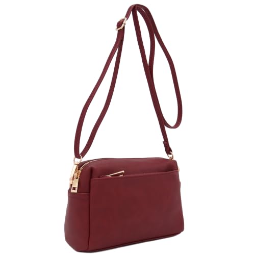 Image of FashionPuzzle Triple Zip Small Crossbody Bag