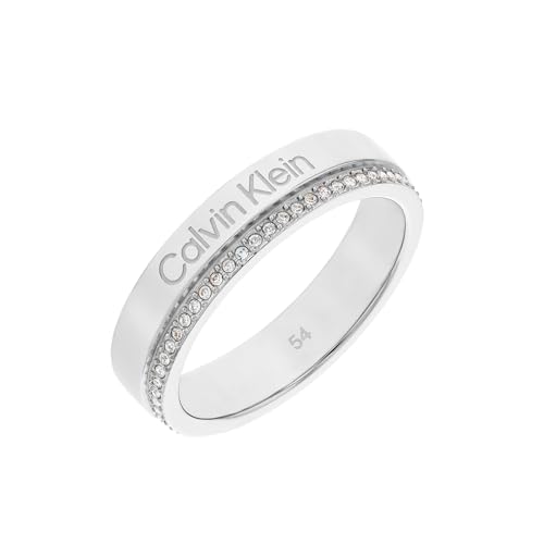 Calvin Klein Anillo para Mujer Colección MINIMAL LINEAR en Acero Inoxidable con Cristales - 35000200D