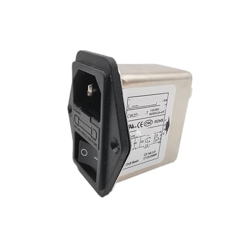 Filtro de potencia CW2B-10A-T con interruptor de fusibles y toma de corriente de 220V 10A