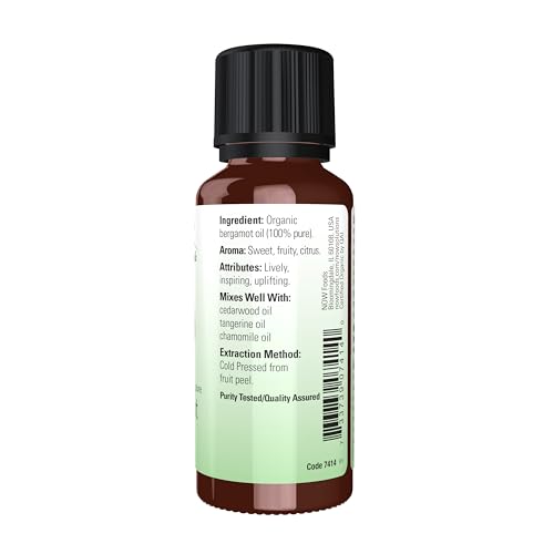 Aceite Esencial Orgánico de Bergamota NOW 1 onza miniatura 2