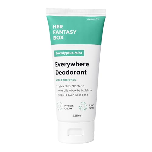 Her Fantasy Box | Everywhere Deodorant | with Probiotics - Mint Scent | Aluminum-Free, Naturally Absorbs Moisture | Fights Odor & Bacteria | Skin-Improving Formula