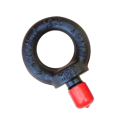 12.9 Heavy Duty Shoulder Eyebolt, 6T Working Load Limit,13/16-Inch Lifting Eyebolt,Industrial Grade Heavy Duty Forged Steel for Truck Tractor Bucket Use As Towing&Pulling Point (M20(13/16