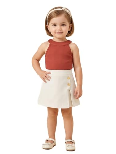 Image of A.T.U.N. (ALL THINGS UBER NICE) Girls Tank Top and Skort Set | Stylish Sleeveless 2 Piece Outfit Set for Kids | Comfortable Soft Fabric Clothing Set for Girls
