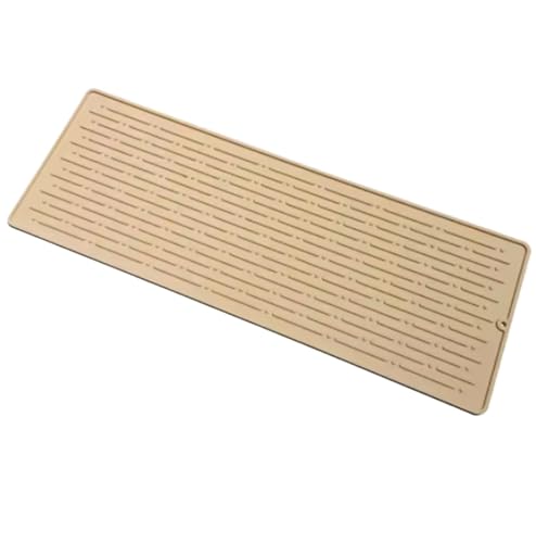 SNGUOQ 1 Alfombrilla de Silicona for secar Platos Cocina, Resistente, antiescaldaduras, Antideslizante para Cocinas,Mesas De Comedor(Apricot,14.5x40.5cm)
