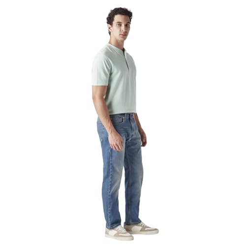 Image of Men's 505 Blue Straight fit mid Rise Jeans