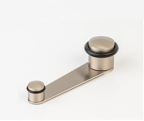 tope puerta giratorio/protector puertas retenedor giratorio para puertas de hasta 50mm con tornillos/desmontable para fácil montaje, atornillado al suelo con tornillo y taco expandible (NIQUEL SAT)