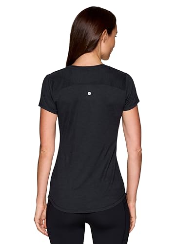 RBX Running Shirt for Women, Short Sleeve Buttery Soft Lightweight Space Dye V-Neck T-Shirt2