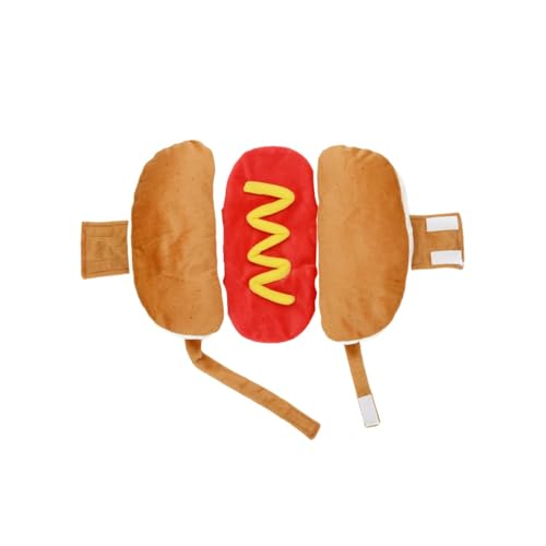 Halloween-Kostüme für Hunde - Hot Dog Burger Hundekostüm - Lustige Taco-Kleidung zum Anziehen, Cosplay-Outfit, Weihnachtskostüm für Hunde und Katzen