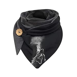 Homme Femme Écharpe Triangle en Coton avec Bouton Rétro Imprimé Impression Motif Enveloppement Doux Wrap Décontracté Écharpes Foulards Châles Hiver Chaud pour Noël Anniversaire Anniversaires (D)